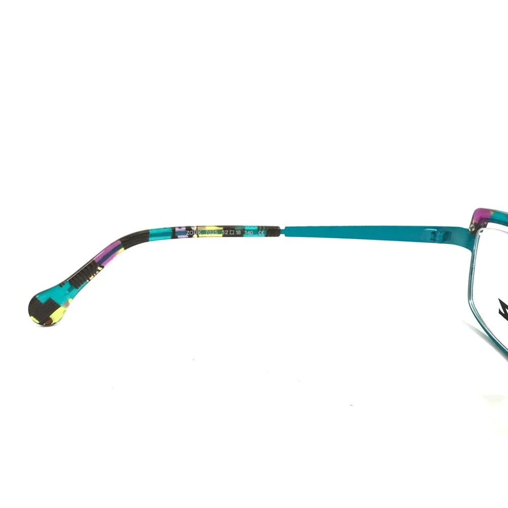 BOZ Eyeglasses Frames ZOUK 7025 Purple Turquoise Horn Cat Eye 52-18-140